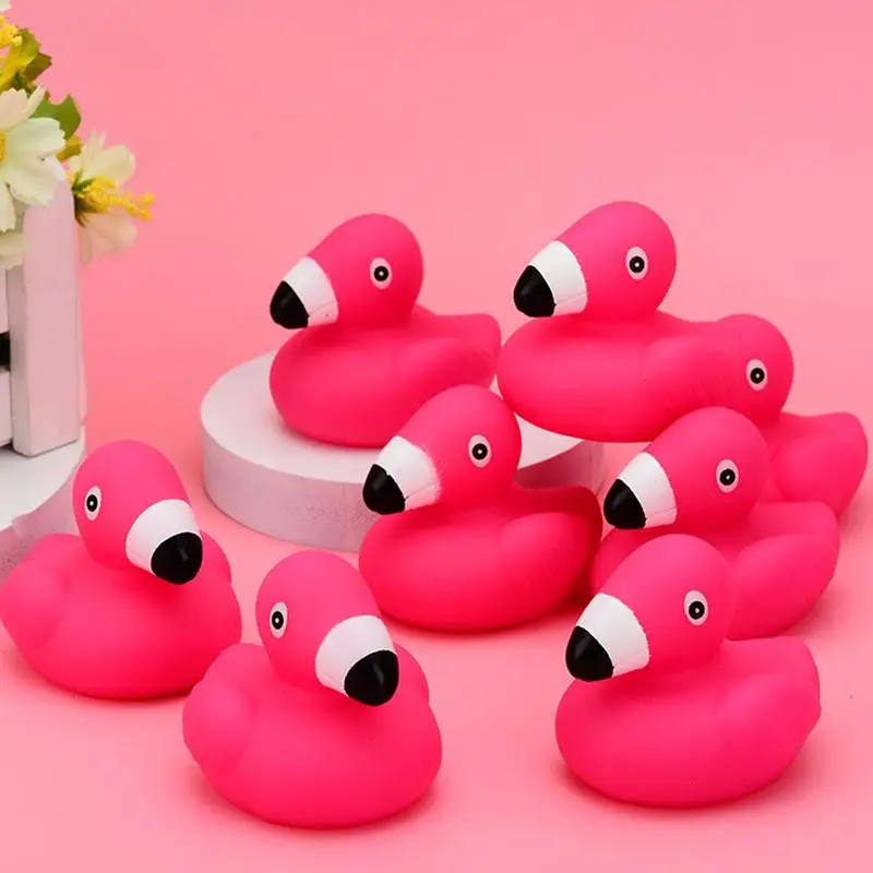 Flamingo Duckies for Kids Mini Rubber Ducks Flamingo Table Decor Delights Mini Decorative Ducks For Birthday Cake Dessert