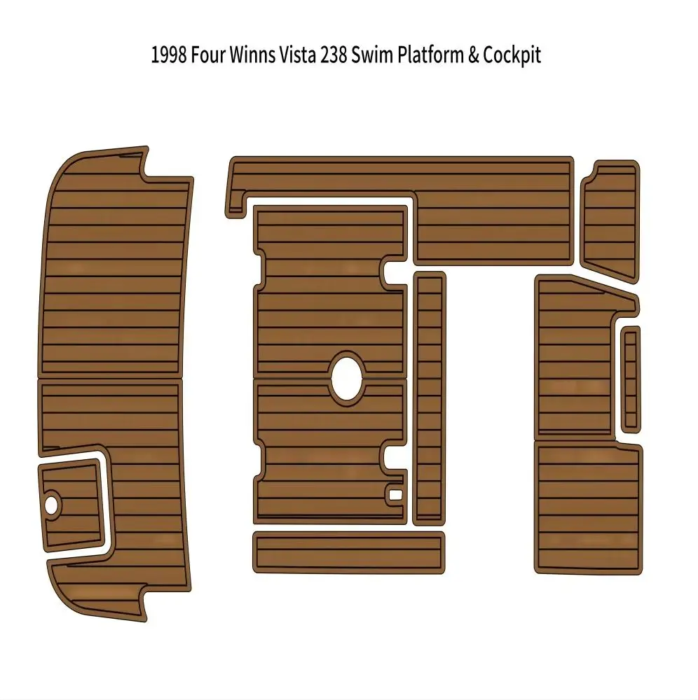 

Платформа для плавания Four Winns 238 Vista 1998, коврик для кокпита из пены EVA, напольный коврик из тикового дерева