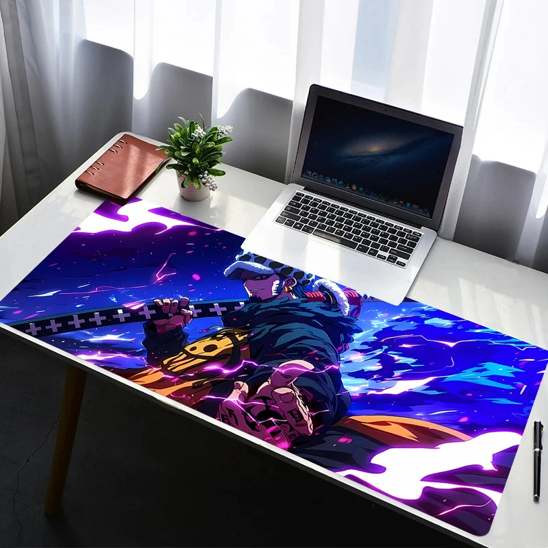 Mouse pad de borracha para laptop, tapete de mesa estendido para computador gamer, peça única, trafalgar law, mousepad, pc, acessórios para jogos, teclado