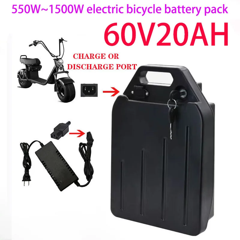 

Original 60V 20ah 18650 Electric Motorcycle Harley Lithium Battery Waterproof 300-1800W Citycoco Scooter Bicycle with Charger