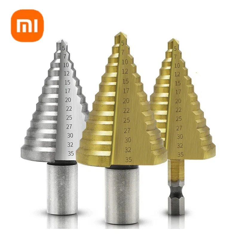 

4-52mm Step Drill Bit Set Titanium Straight Flute Milling Cutter For Woodworking Wood Aluminium Metal Sheet Core Hole Opener