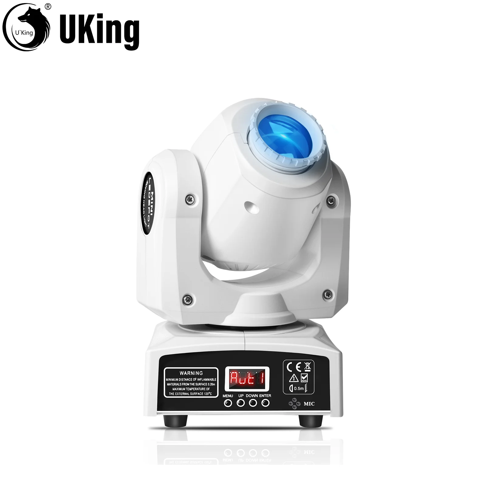 

U`King 30W Moving Head DJ Lights RGBW LED White Stage Light By DMX & Sound Activated Control For Wedding DJ Disco Party Church