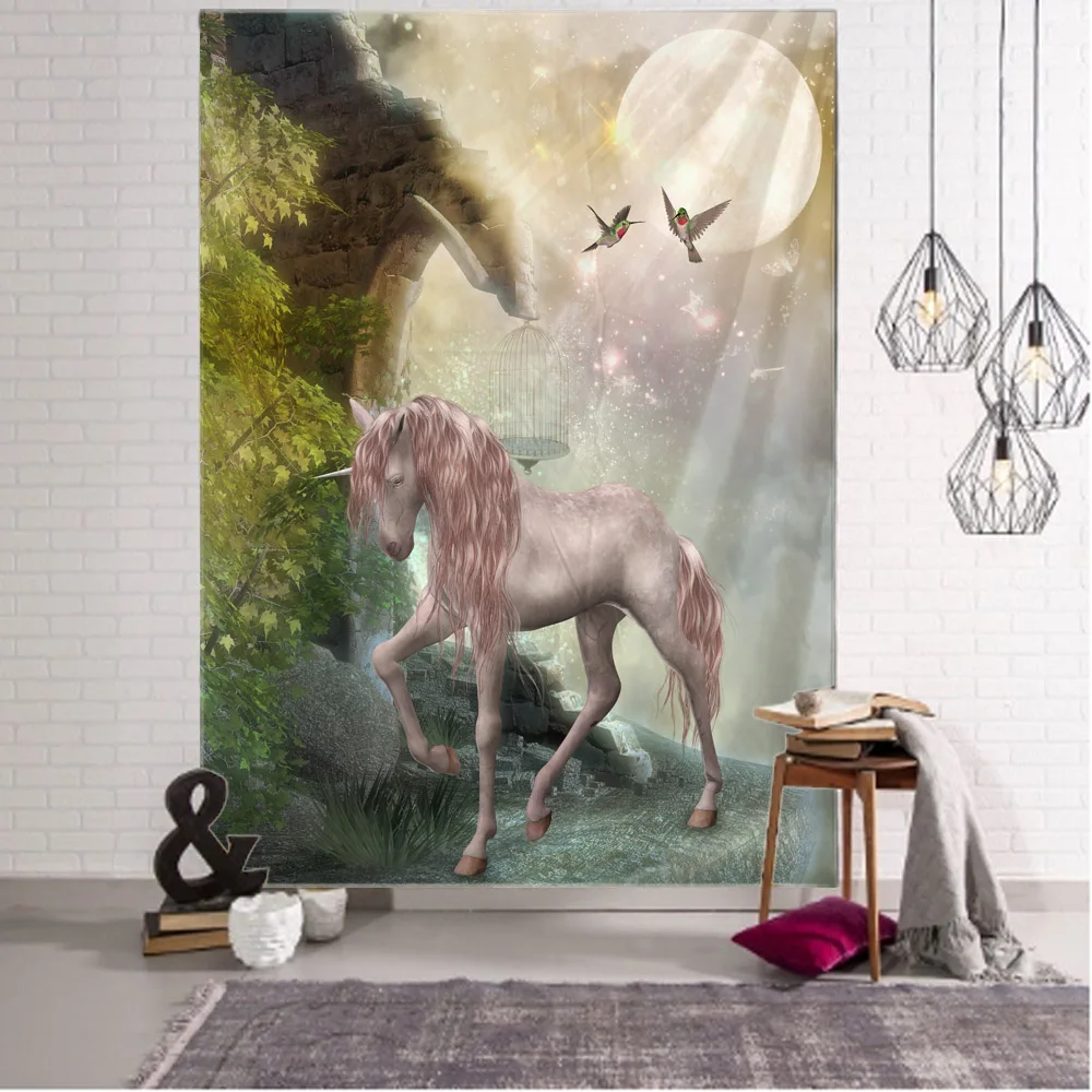 

Gothic forest tapestry, psychedelic room background fabric, home aesthetic art decoration, dreamy decoration for living room