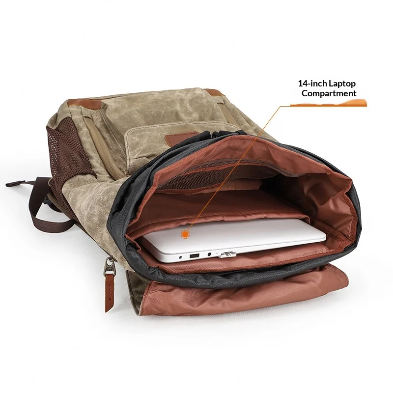 Vintage Canvas Camera Backpack Waterproof Large Capacity Dslr Digital Camera Storage Bag For Outdoor Travel Photography