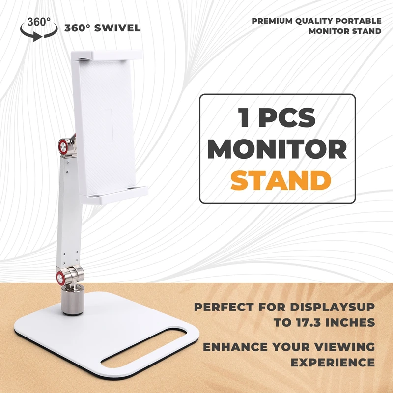 Monitor Stand Adjustable 360° Swivel Bracket Tablet Holder Compatible With Tablet Desktop Clamp Stand