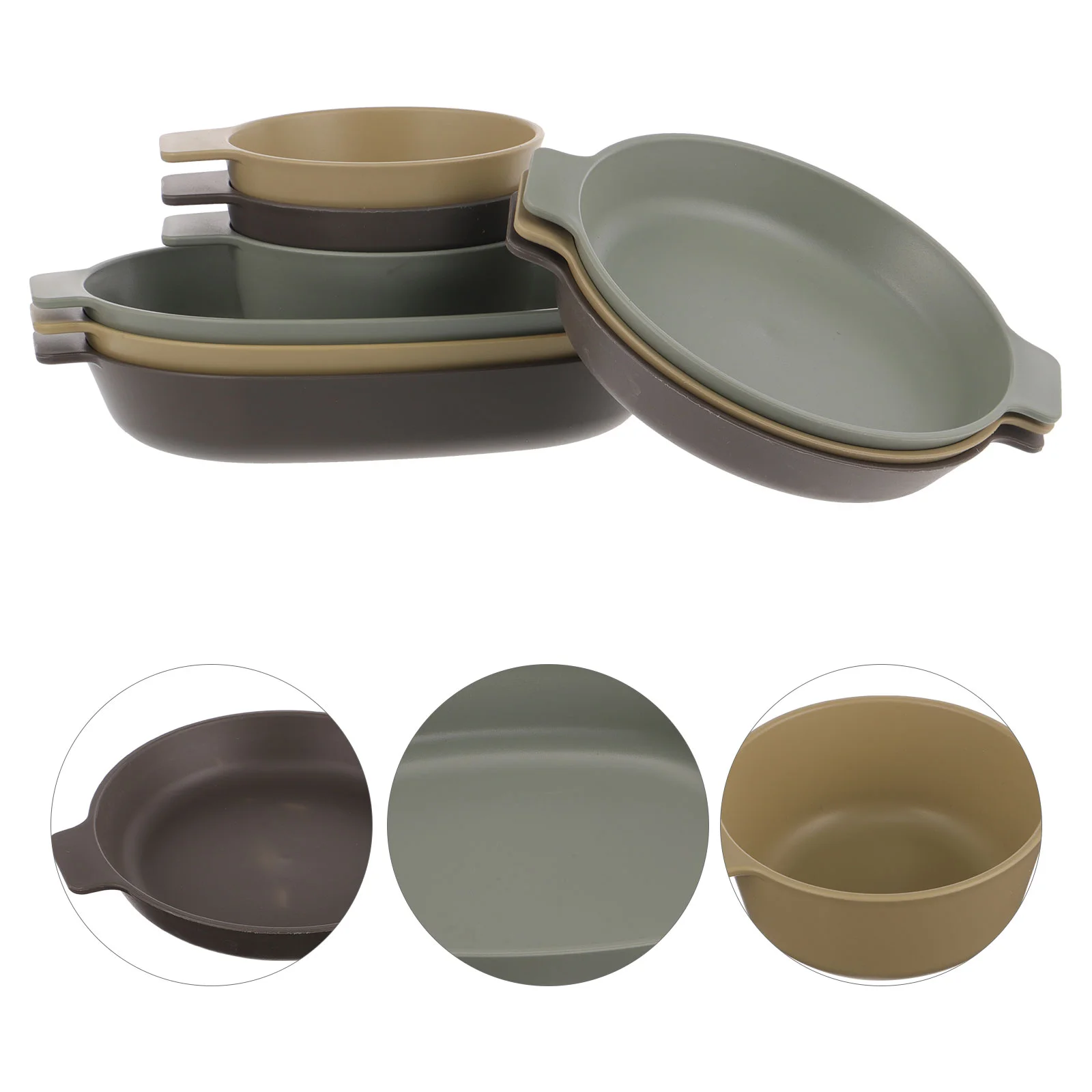 Outdoor Tableware Set Plastic Bowl Exquisite Decorative Dinnerware Camping Dishes Plates