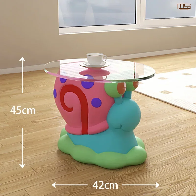 Cartoon Gary The Snail Movable Table, High-end Small Snail Coffee Table, Small Snail Shoe Changing Stool, Home Decoration