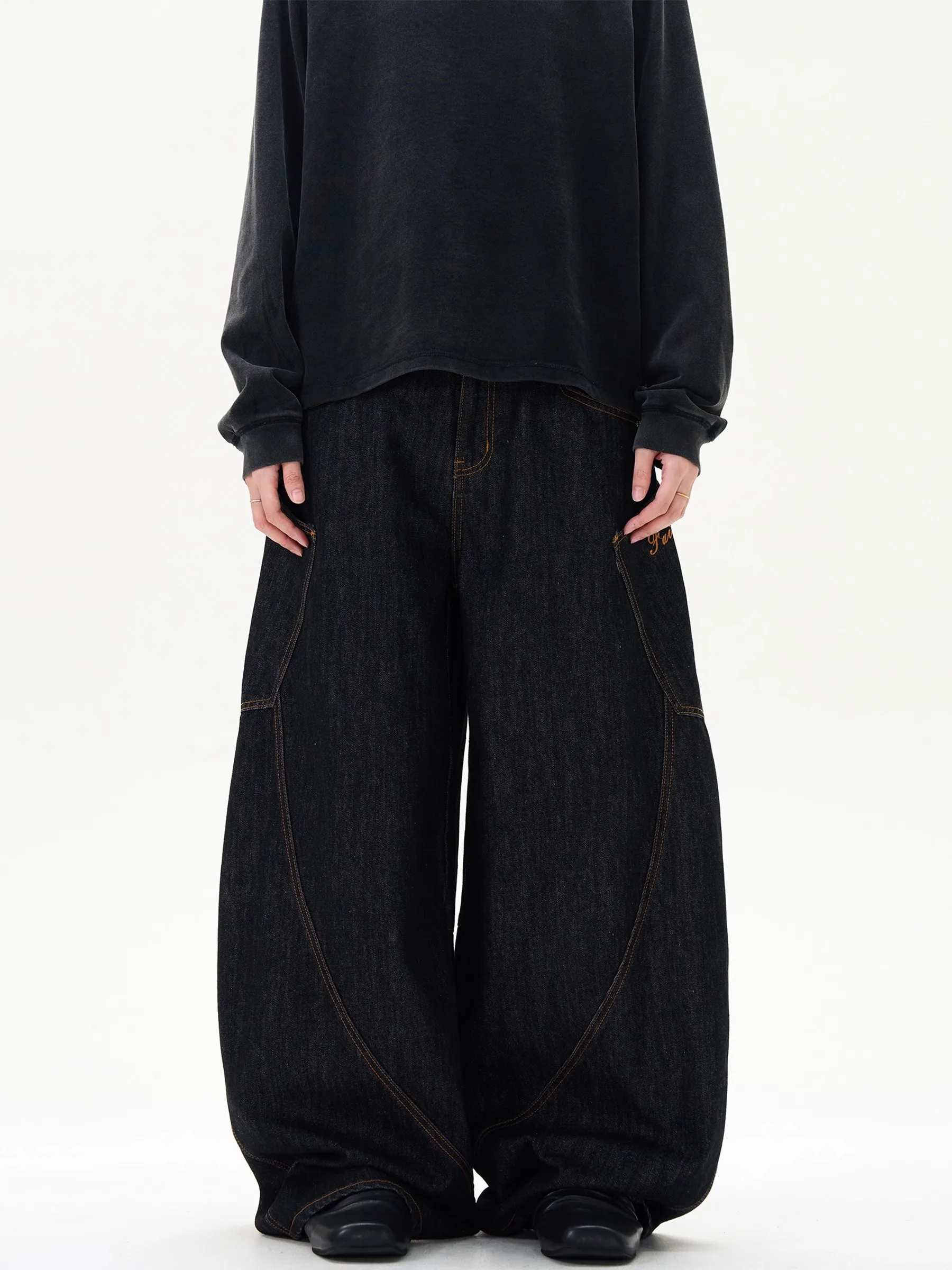 

Ретро-джинсы в американском стиле с широкими штанинами, свободные повседневные брюки унисекс с большими карманами, молодежная мода