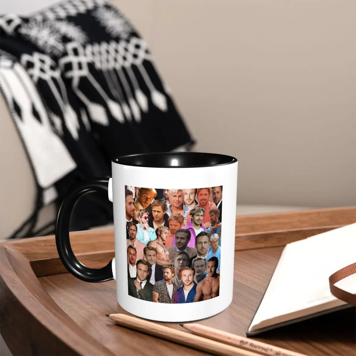 Ryan Gosling Photo Collage Mug Funny Ceramic Coffee Cups Tea Mugs Milk Cup Drinkware Gift for Friends