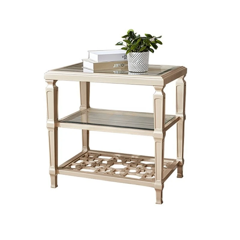 

North American tempered glass coffee table small apartment light luxury modern living room