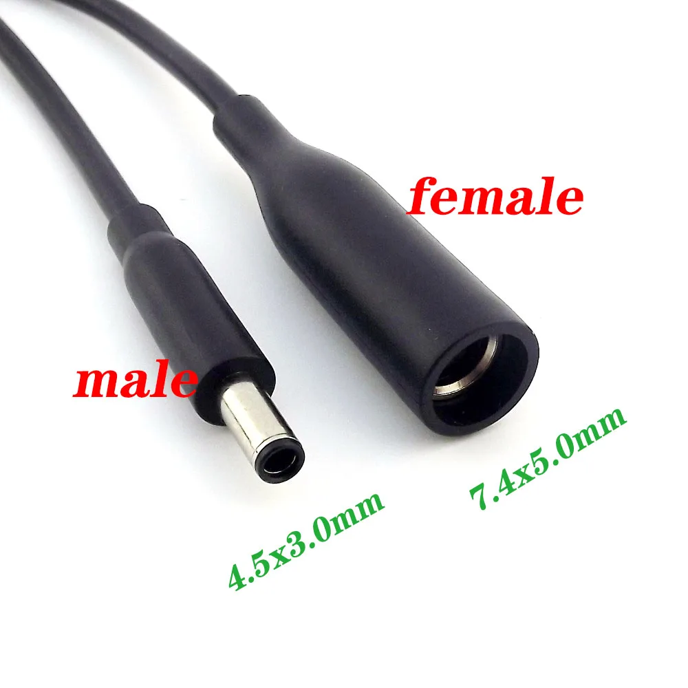 Do laptopa Dell konwerter zasilania prądem stałym kabel adaptera przewód 7.4x5.0 żeński na 4.5x3.0mm męski Dropshipping