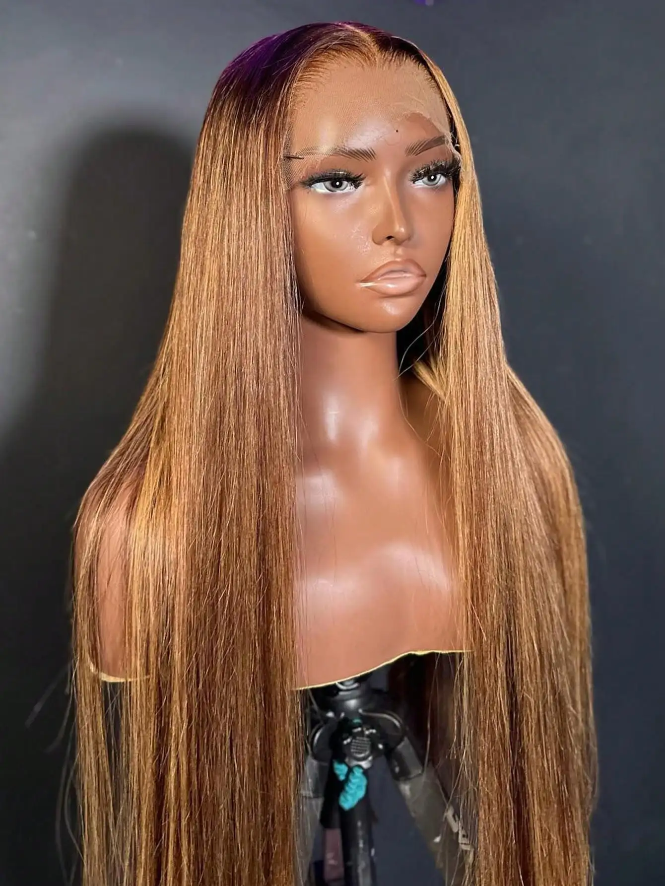 200% تسليط الضوء على شعر مستعار 13x4 HD الدانتيل الشفاف الباروكات الأمامية العسل شقراء شعر طبيعي مفرود الباروكات للنساء 34 بوصة قبل قطعها