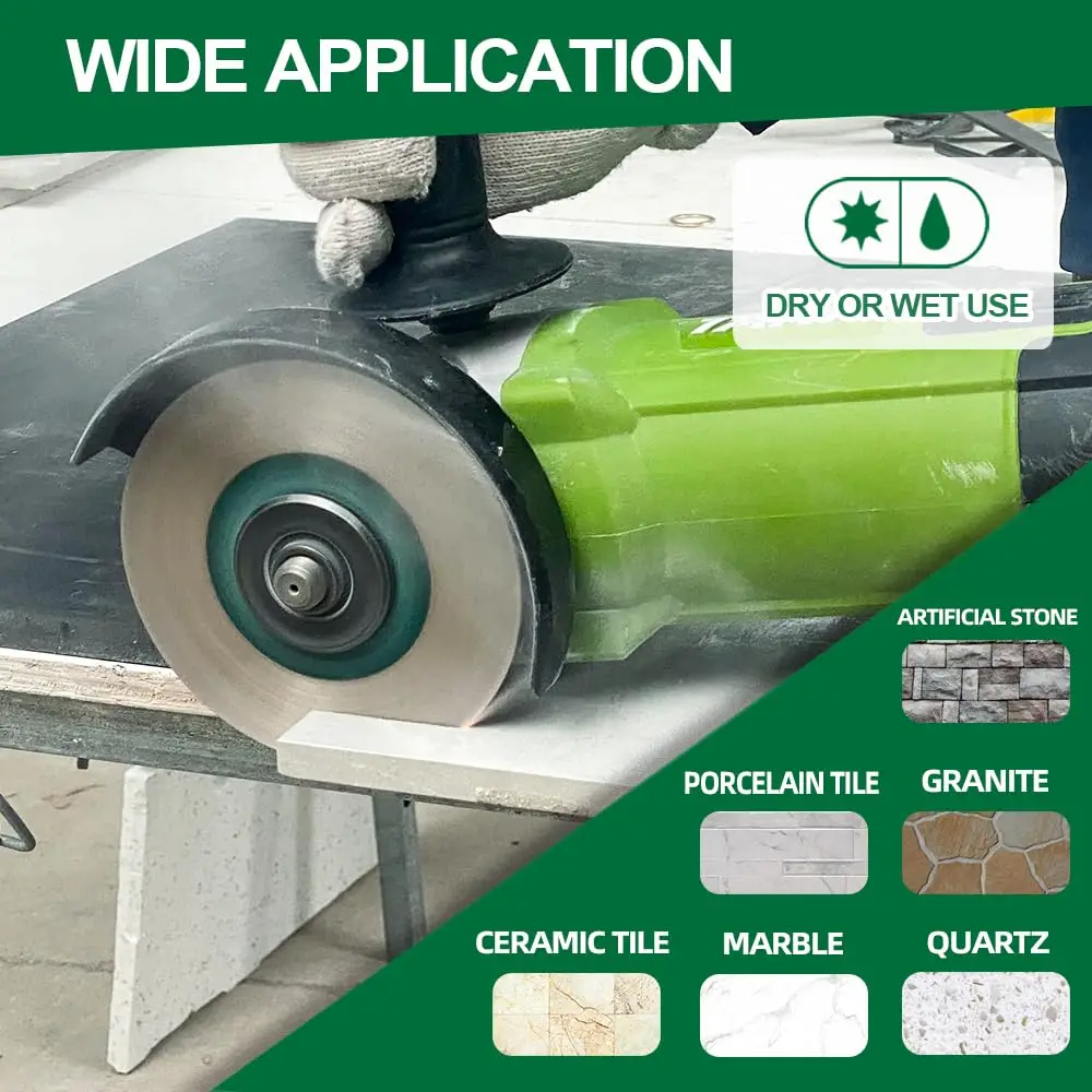 이중용도 다이아몬드 톱날, 4.5인치, 세라믹 타일, 화강암, 대리석 절단 및 연마용