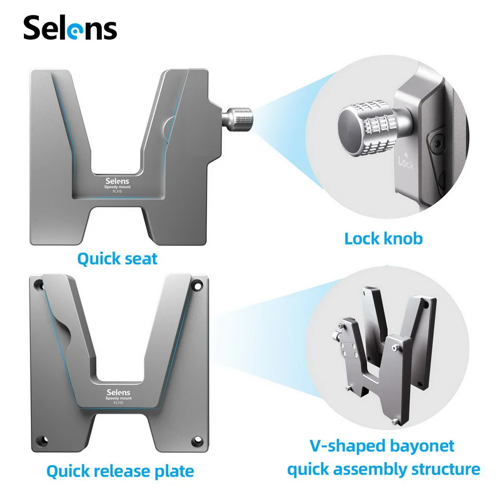 Selens Adjustable 360 Degree Rotation Universal Base Detachable Bracket Display Stand Qick Release Plate Photography Accessories