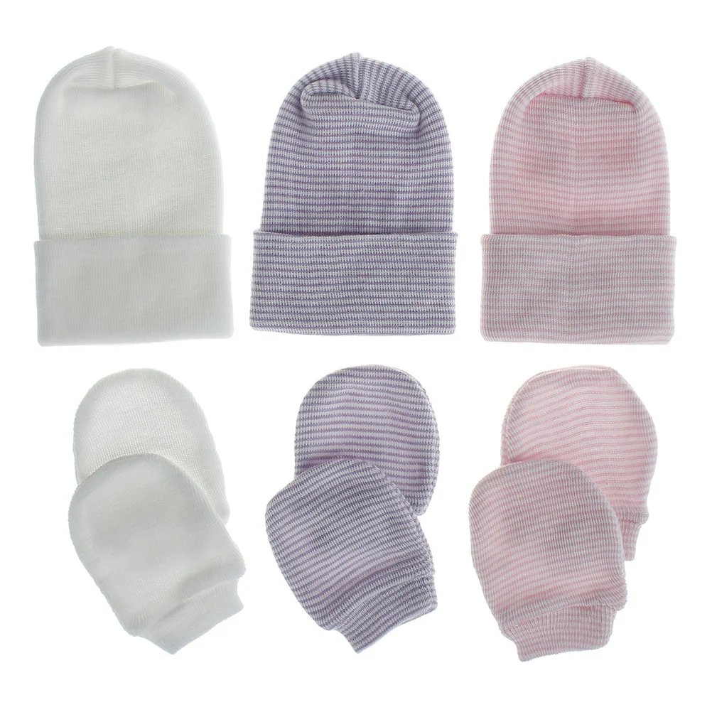 مجموعة واحدة من قبعة القطن، تصميم مخطط مريح، إكسسوار شتوي دافئ، قبعة بيضاء من القطن #3