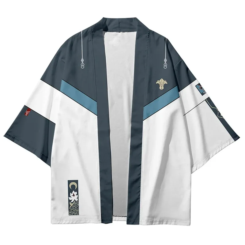 dd54Honkai Star Rail Dan Heng Косплей Кимоно Костюм Imbibitor Lunae Модный вечерние плащ с короткими рукавами и принтом