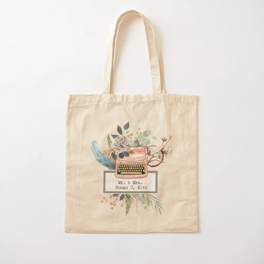 

Mr. and Mrs. Roman C. Kitt Divine Rivals Typewriter Flowers Tote Bag women bag tote bag men Beach Canvas Tote