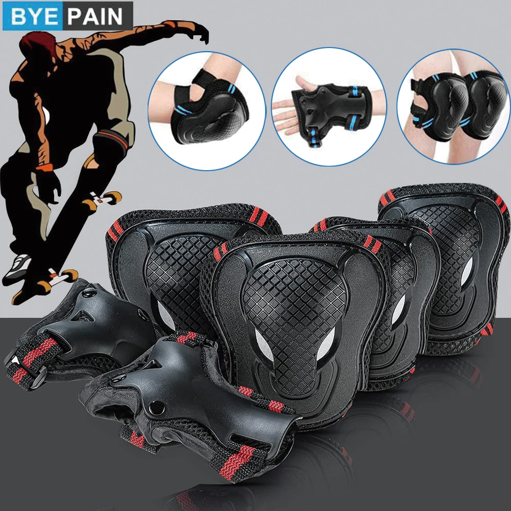 

6Pcs/Set Protective Gears Set for Adult Child Teens Knee Pad Elbow Pads With Wrist Guards Safety Kit for Cycling Bike Skating