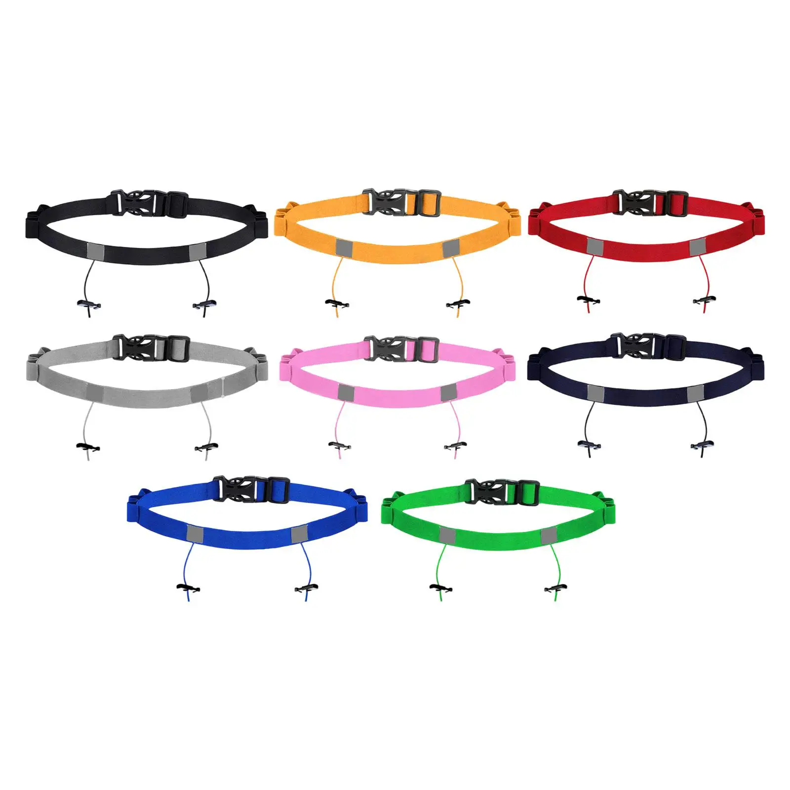 Race Number Belt Made of Polyester with Fastening System, 6 Energy-saving Loops, Reflective Running Belt for Jogging And