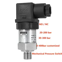 Mechanical Adjustable Pressure Switch 0-400bar 30bar Standard Stainless Steel Diaphragm Piston Pressure Control for Oil Water