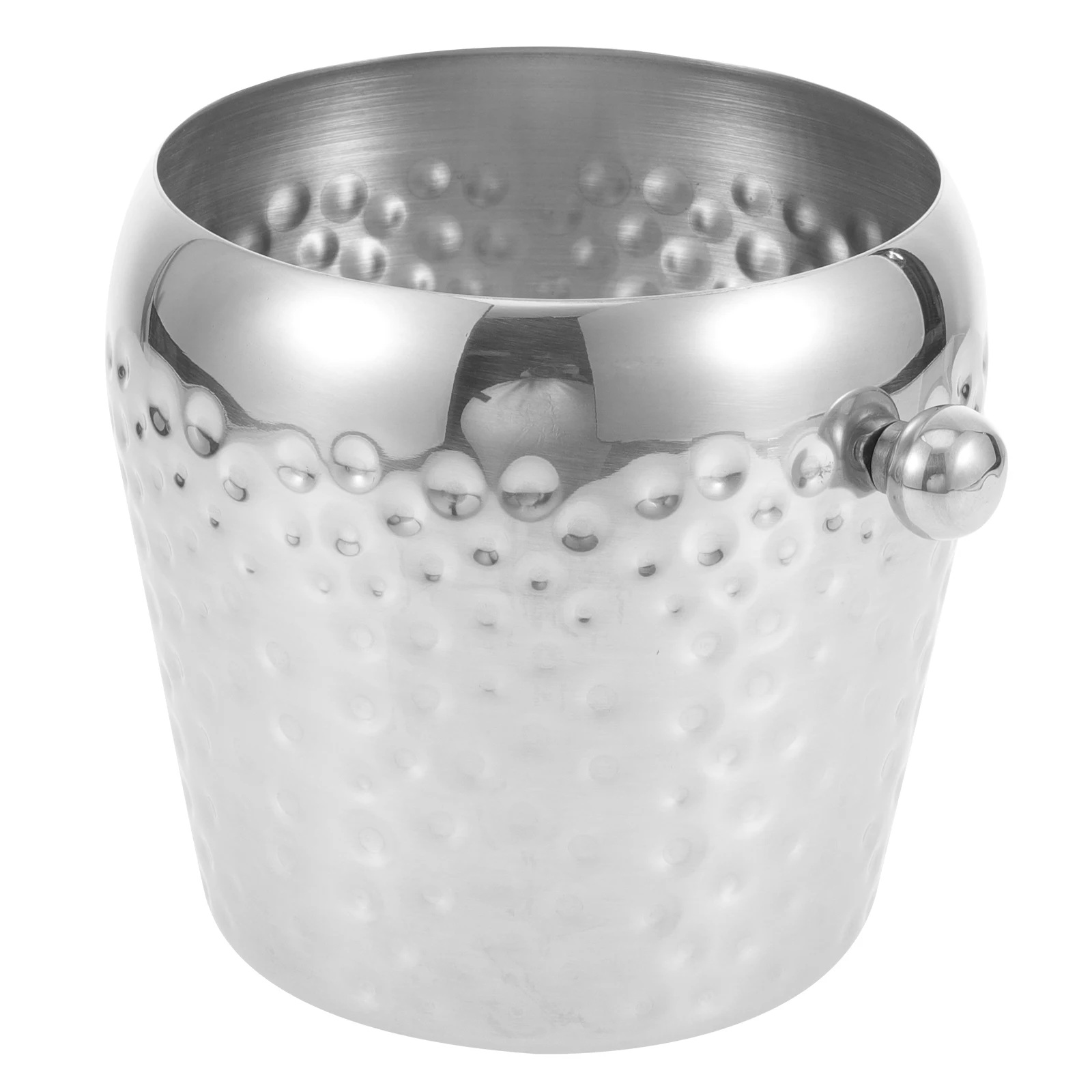 

Bucket Cooler 1L Silver Hammered Metal Container Bar KTV Bottle Chiller Ice Cube Bucket Stainless Steel Ice Holder