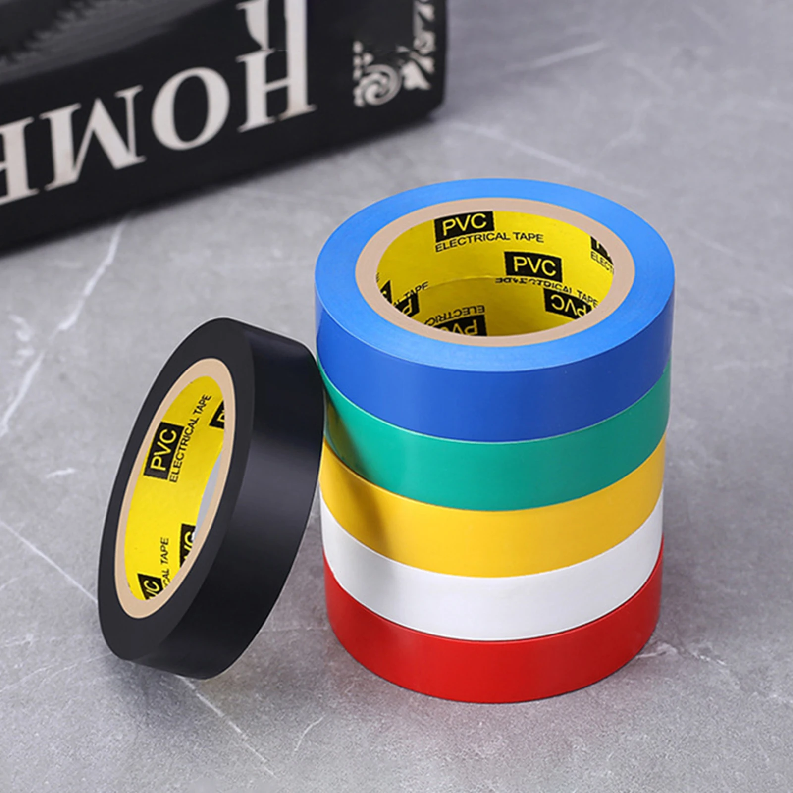 Fita isolante elétrica de PVC 15mm x 8m para cablagem Fita adesiva durável à prova d'água para eletricistas