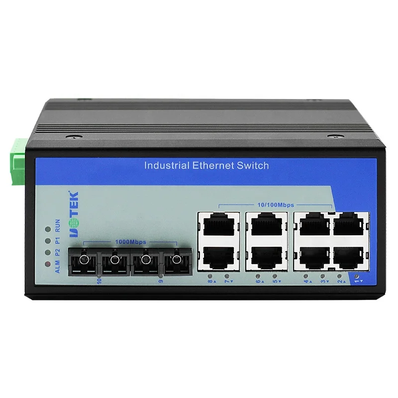 UOTEK UT-62208F-8T-2GSC-MNF Managed 8 100M ไฟฟ้าพอร์ต + 2 1000M พอร์ตไฟเบอร์ออปติก Gigabit DIN-Rail อุตสาหกรรม Ethernet Switch