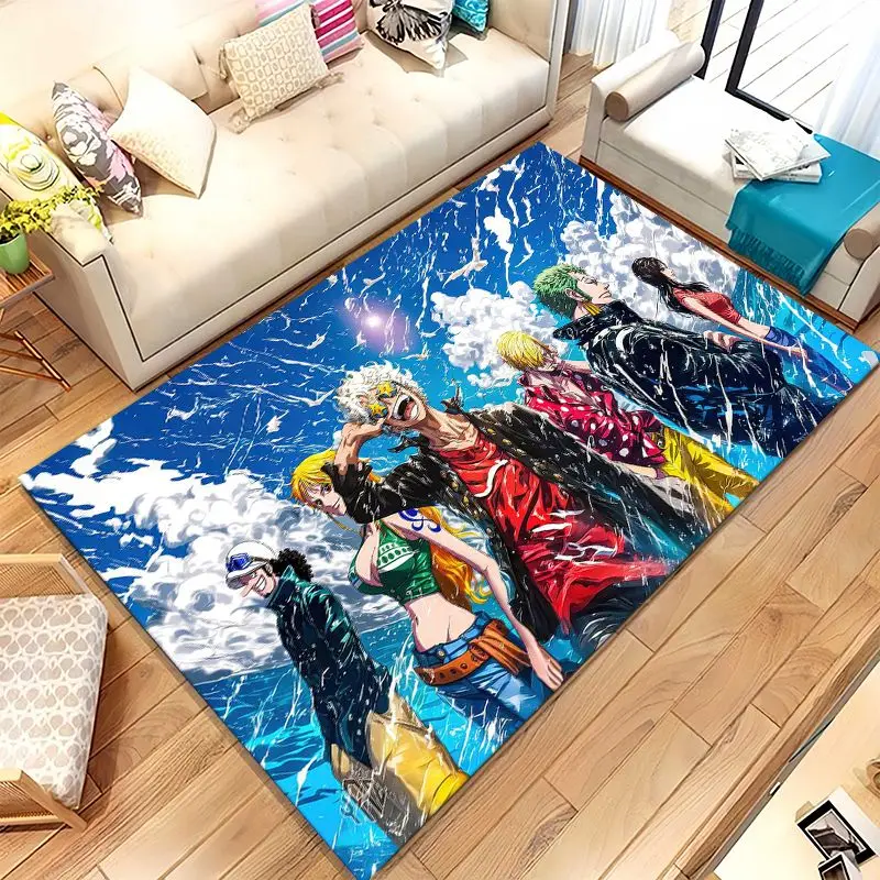 Anime Zoro One P-Piece Straw Hat Pirates Soft Non-Slip Area Rug for Living Room,Bedroom Playroom Carpet Mat for Sofa,Home Decor