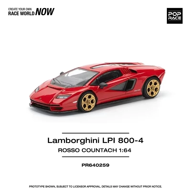 PreSale POP Race 1:64 Lamborghini Countach LPI800-4 Rosso Red Dance Diecast Diorama Car Model Toy