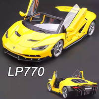 1:18 Scale Alloy Lambor LP770 Toys Model Cars 4 Doors Opened Miniature Supercar Wheel Steering Vehicle Kids Children's Day Gifts