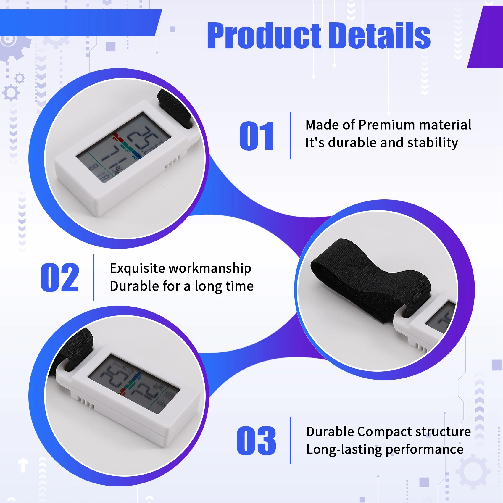AB42-Indoor Weather Station LCD Mini Hydrothermograph Camping Temperature And Humidity Meter Mountaineering Vehicle Sensor