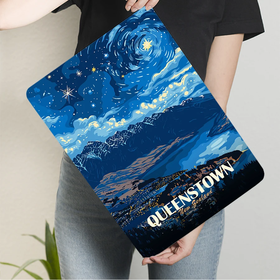 Queenstown نيوزيلندا ليلة مليئة بالنجوم الحديد اللوحة فان جوخ نمط المشهد جدار ديكور فني لغرفة المعيشة