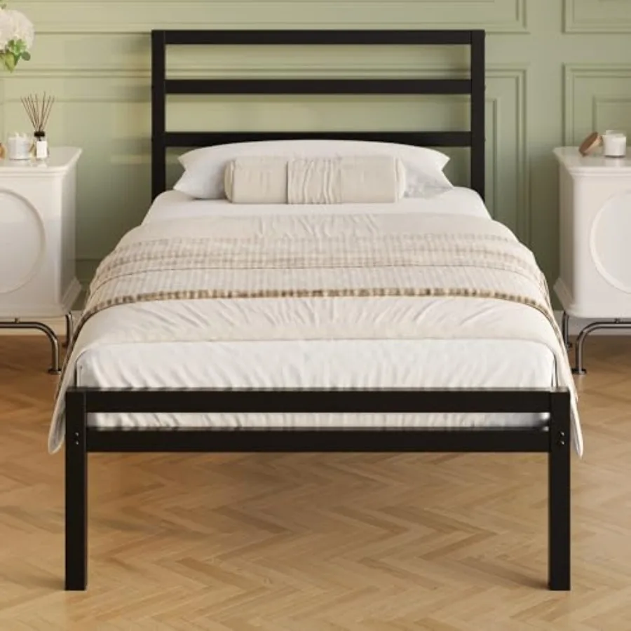 

Lutown-Teen 12 Inch Bed Frame with Headboard and Footboard, Classic Metal Platform Bed Frame Size, No Box Spring Needed, Easy A