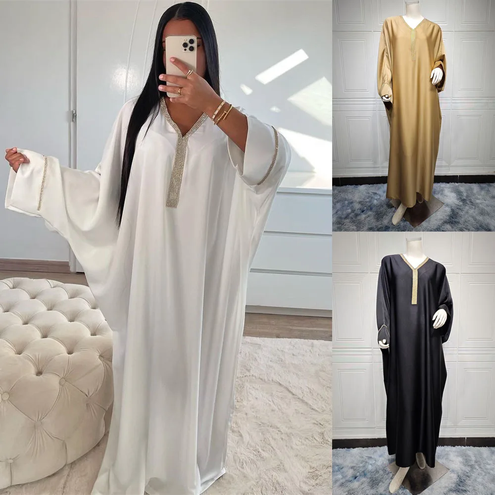 

Muslim Abaya Dress Turkey Bat Sleeve Women African Maxi Abayas Vestidos Islamic Kaftan Robe Femme Longue Musulman Mode Ramadan