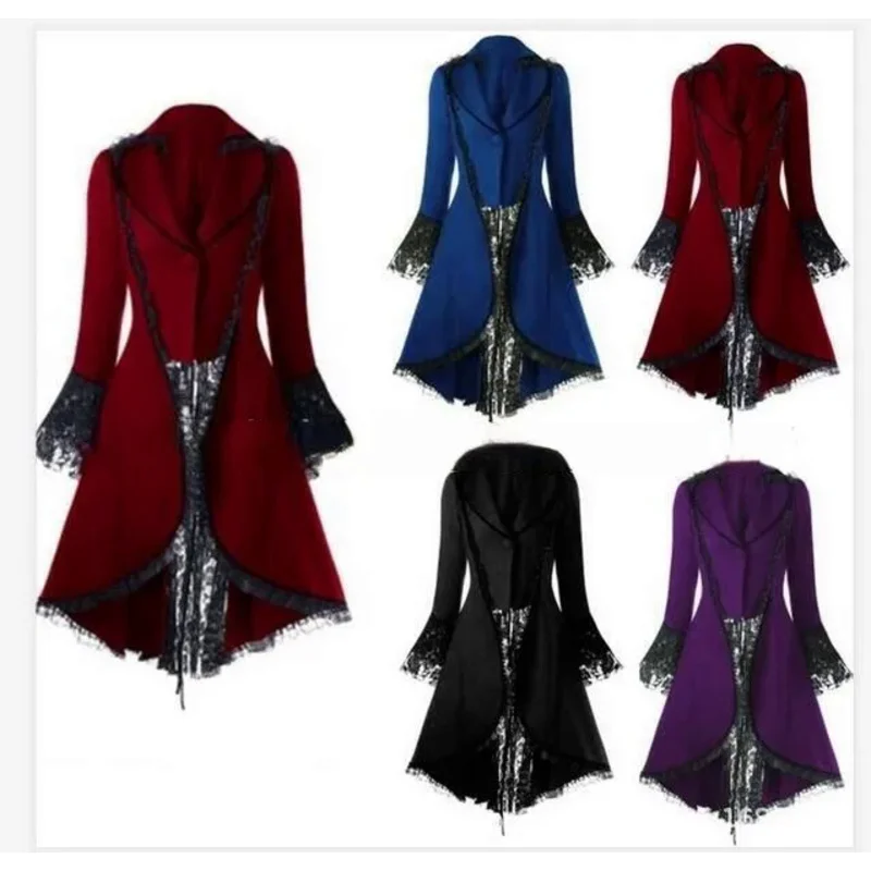 Chaqueta gótica Medieval Steampunk victoriana para mujer, vestido vintage de corte Noble, disfraz de encaje para fiesta de Carnaval y Halloween