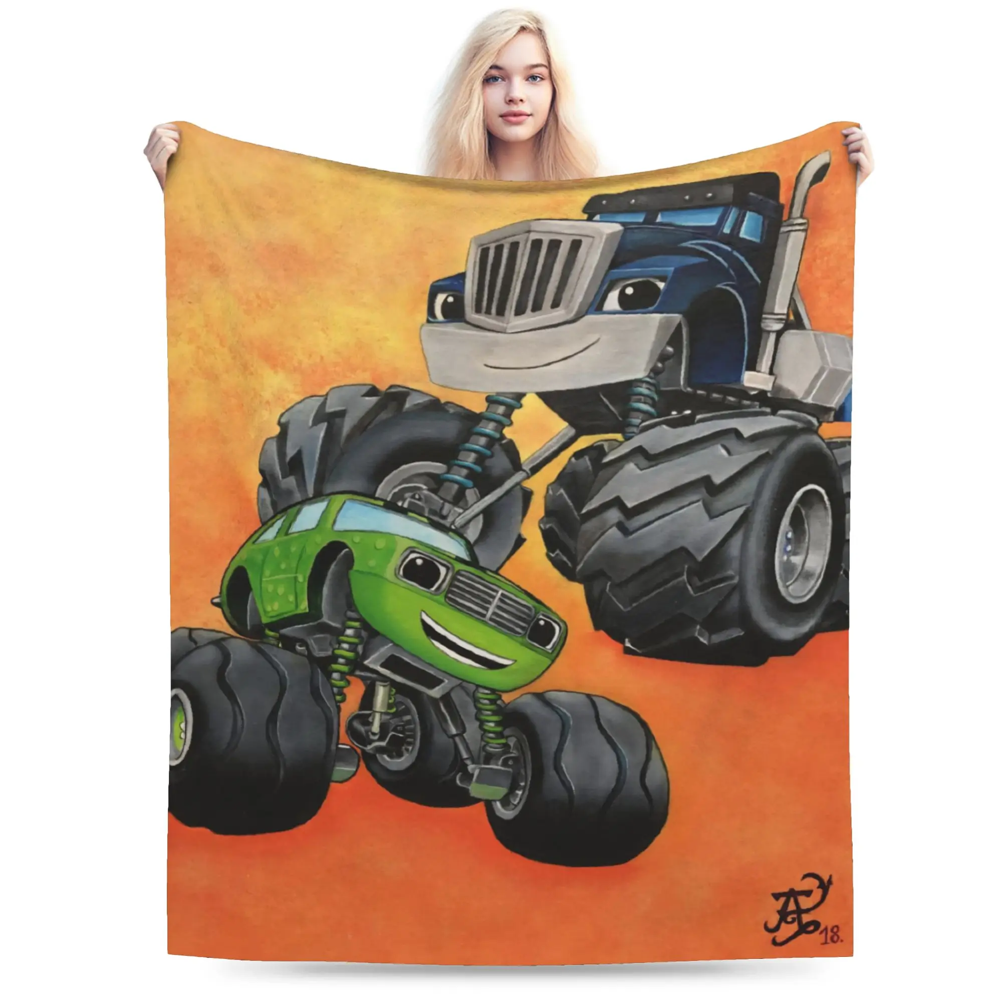 Blaze and the Monster Machines Throw Blanket for Couch  Soft Fuzzy Plush Blanket 50x60 Inches Multi-size Bedspreads