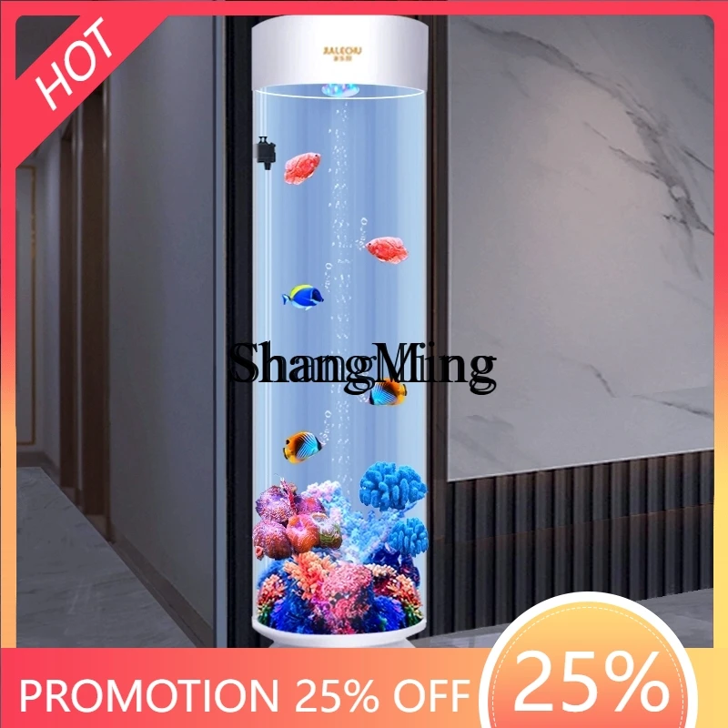 

CL new cylindrical medium and small vertical household floor goldfish tank acrylic filter box