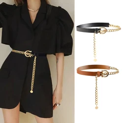 New fashion personality women's belt multi-layer metal waist chain combination pendant sexy elegant belt
