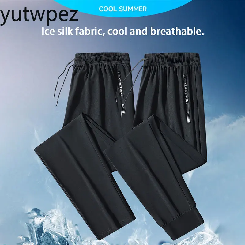 Laufhose mit Reißverschluss, schnell trocknend, für den Sommer, zum Angeln, für den Außenbereich, Jogging, Jogginghose, Herren, Fitnesshose, Training, Sport, lange Hose, Workout