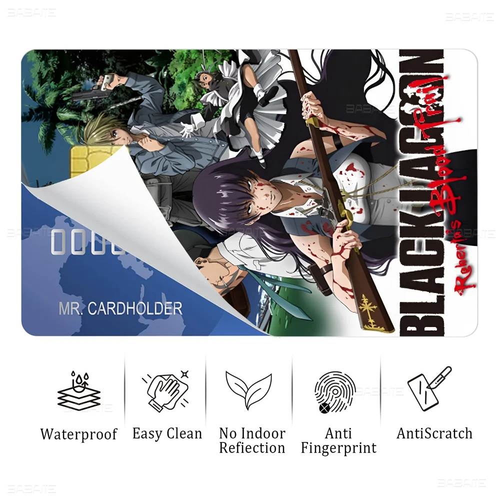 Japanese Anime Black Lagoon 100% Hot Sale Amine Credit Debit Bank Card Bus Card Film Skin Sticker