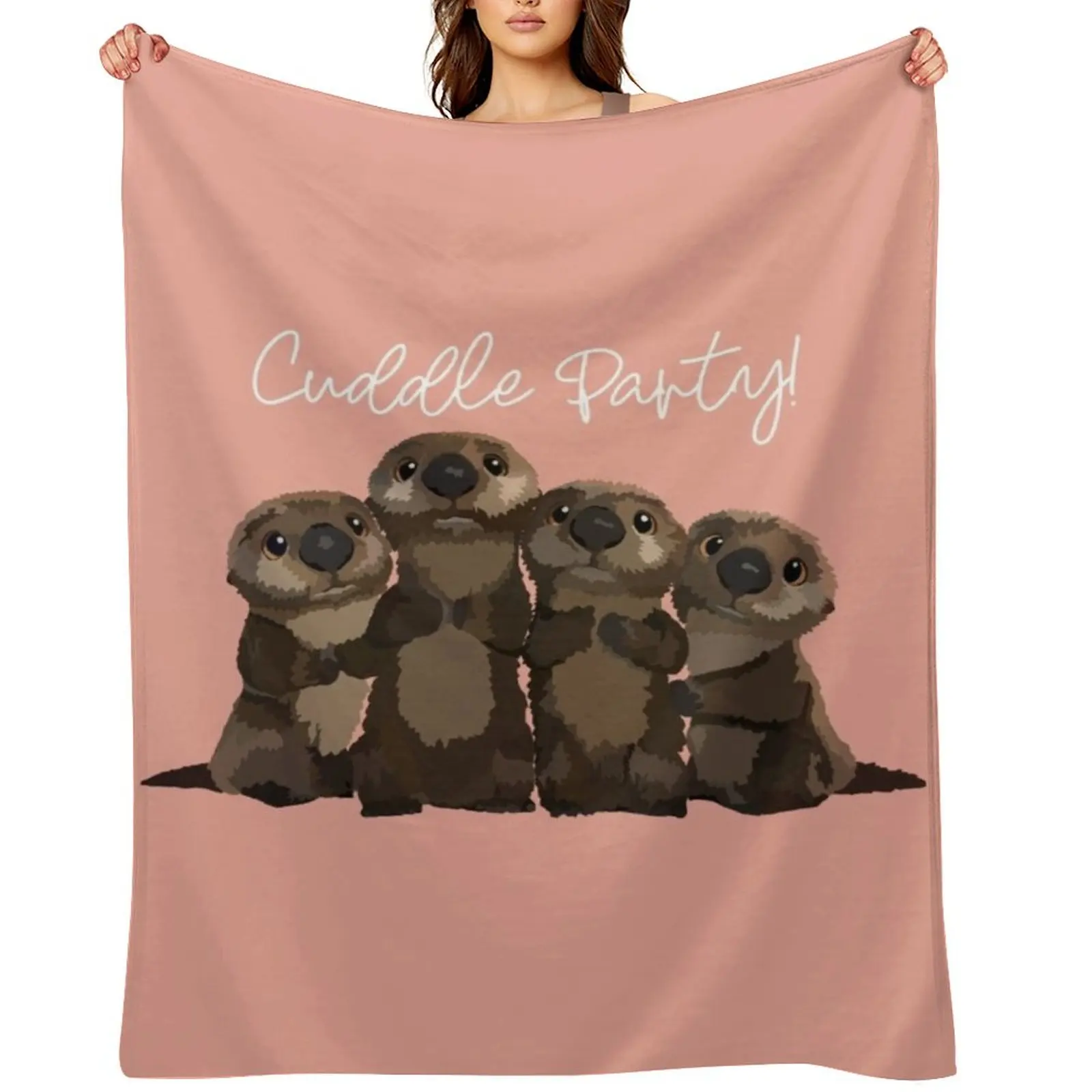 

Cuddle Party! Throw Blanket Travel Flannel Fabric warm for winter Flannel Blankets