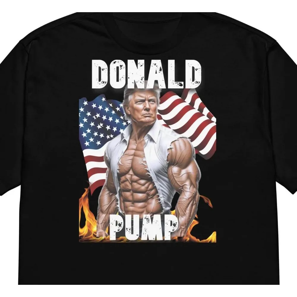 Donald Pump Vintage Gym Shirt Pump Cover Oversized Tee Trump Meme Gym Rat Fitness T Shirt Funny Bootleg Presidential Election