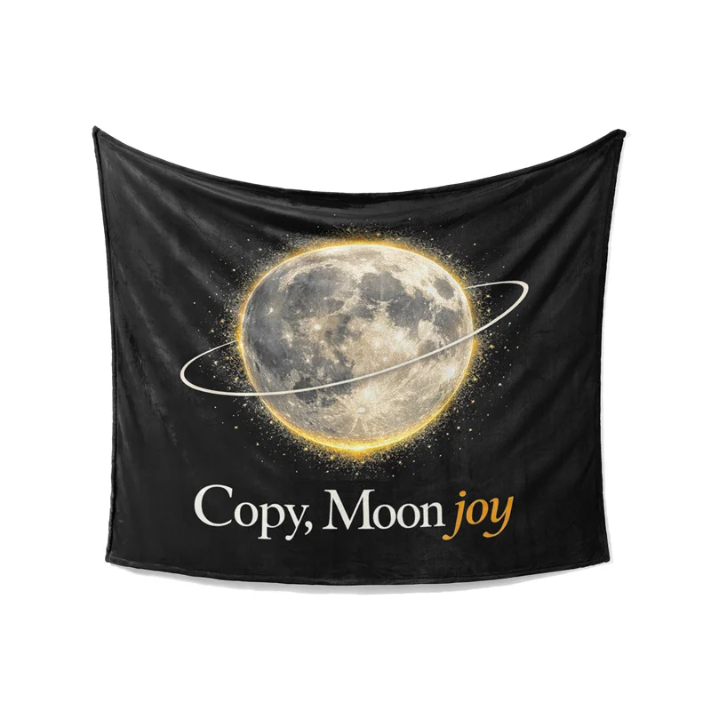 Aertemisi Copy Moon Joy Throw Blanket Funny Lunar Quote Graphic Soft Fleece Blanket for Couch Bedroom