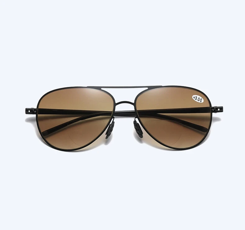 Bifokale Lesebrille Männer Mode Doppel Brücke Sonnenbrille Männlich Aussehen Weit und Nah Anti Glare Hyperopie Brillen +1,0 Bis +4,0 – Detail 8
