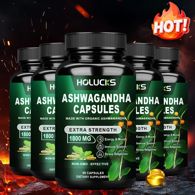 

KSM-66 Ashwagandha Complex Capsules, Natural Stress Relief, Improve Deep Sleep, Energy, Mood, Support Adrenal & Thyroid Health