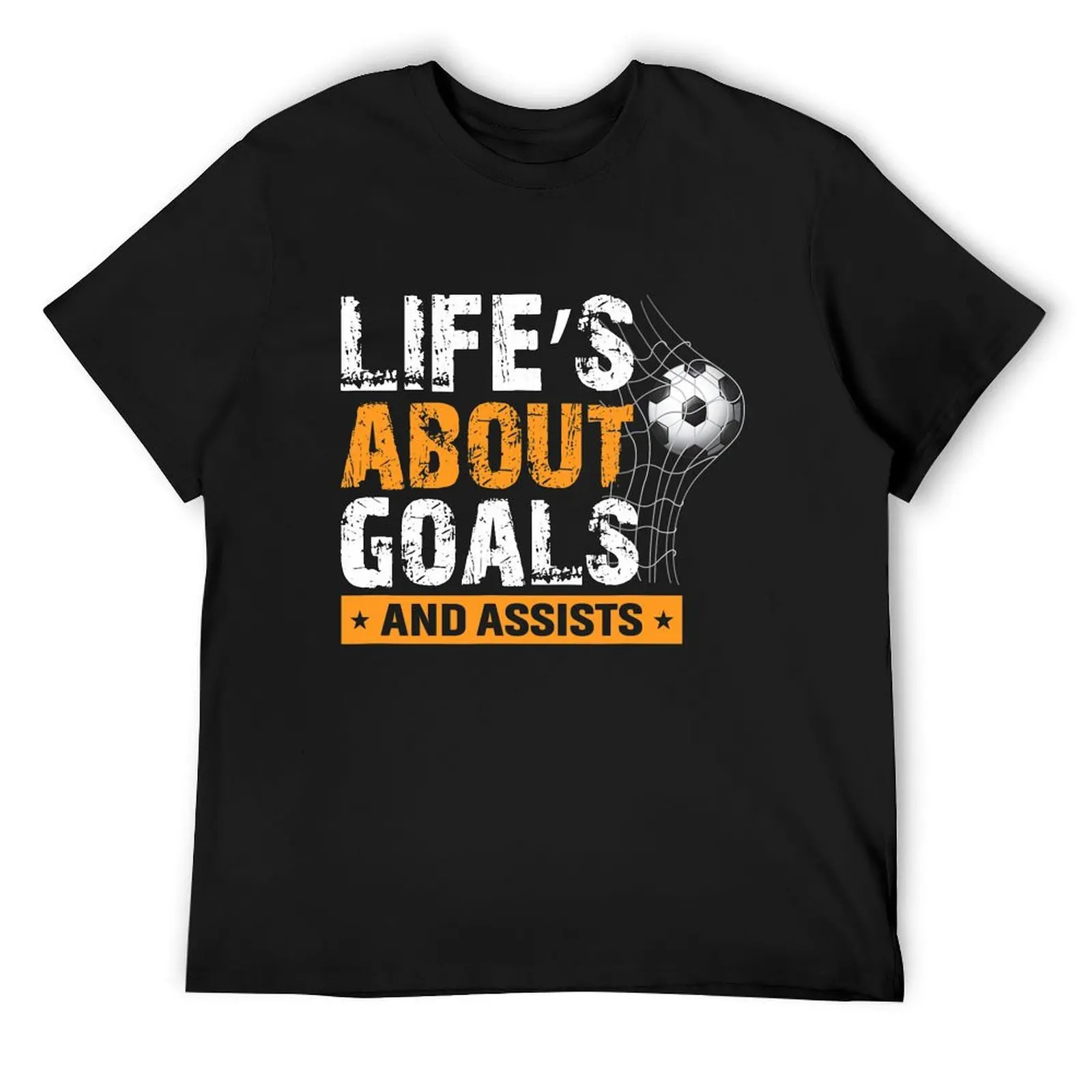 Life Is About Goals And Assists Soccer Player Sports Futbol T-Shirt plain tees new edition mens workout shirts