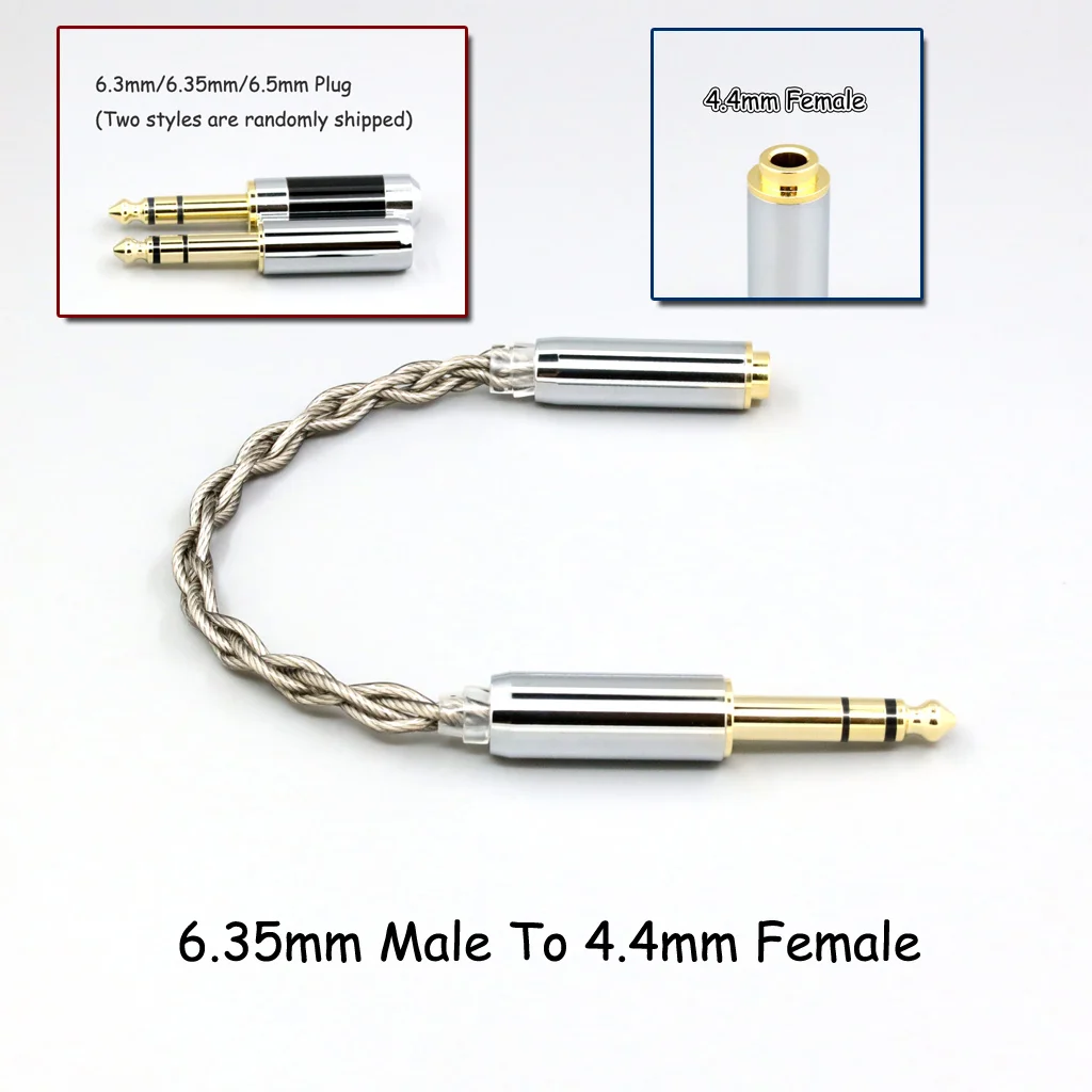 99 % reines Silber + Graphen versilbertes Schild-Kopfhörerkabel für 4,4 mm, 3,5 mm, 2,5 mm XLR 6,35 mm Stecker auf Buchse, Adapter-Konverter – Detail 11