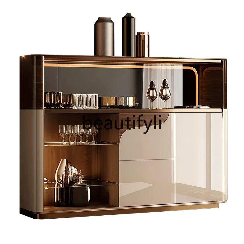 

ss D Side cabinet light luxury high sense wall partition storage high wine cabinet