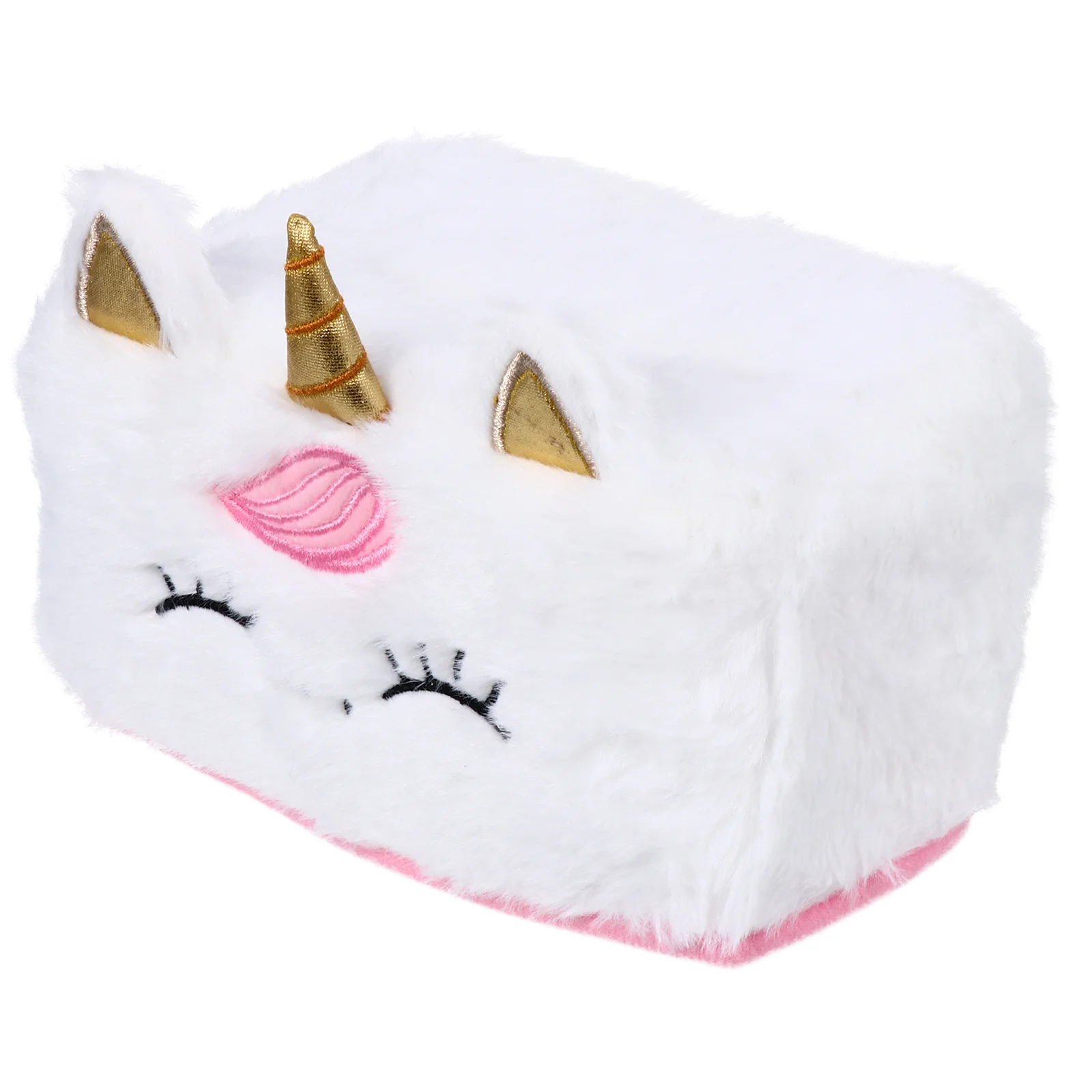 

Unicorn Tissue Box Napkin Holder Organizer Dispenser Plush Case Car Facial Storage Napkins