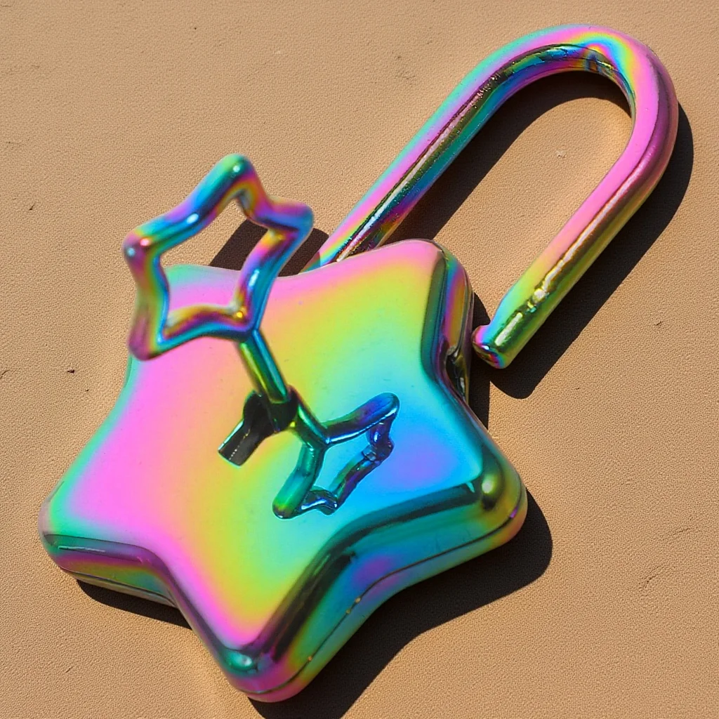 

Star Shaped Metal Lock Compact Security Padlock for Drawers Cabinets Keepsakes Stylish and Functional Gift Idea